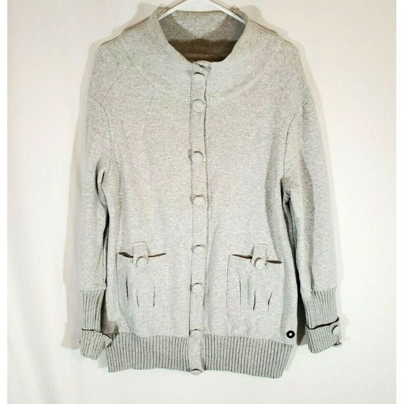 Gentle Fawn Grey Sweatshirt Large Snap Buttons - Picture 1 of 8